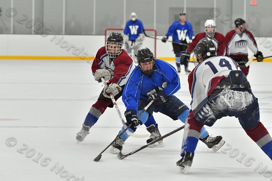 Wheaton College Men\'s Ice Hockey vs Middlesex Community College. - Photo By: KEITH NORDSTROM